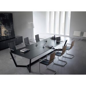 Boardroom Table 6000mm Steel Frame Black