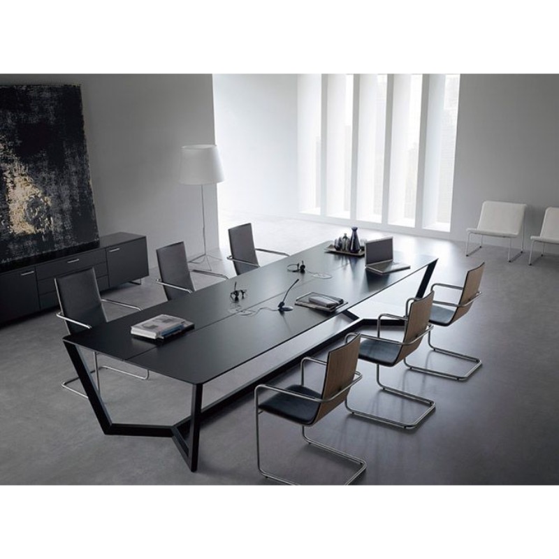 Boardroom Table 6000mm Steel Frame Black