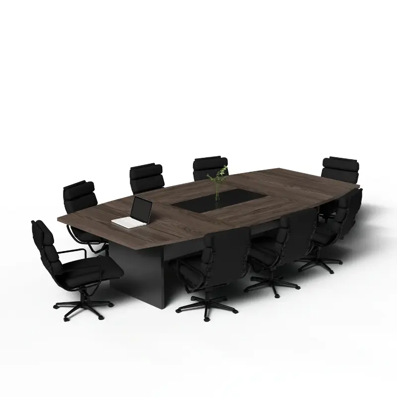 White Boat Shape Conference Room Table